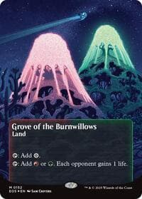 Grove of the Burnwillows (0152) (Borderless) (Galaxy Foil) - Edge of Eternities: Stellar Sights - Magic: The Gathering card