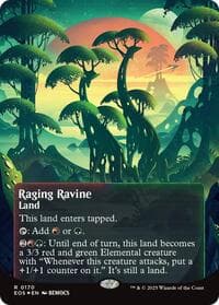 Raging Ravine (0170) (Borderless) (Galaxy Foil) - Edge of Eternities: Stellar Sights - Magic: The Gathering card