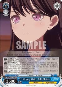 Lifelong Oath, Taki Shiina - MyGO!!!!! x Ave Mujica - Weiss Schwarz card