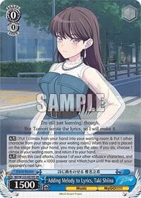 Adding Melody to Lyrics, Taki Shiina (SR) - MyGO!!!!! x Ave Mujica - Weiss Schwarz card