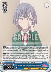 Different From Everyone, Tomori Takamatsu - MyGO!!!!! x Ave Mujica - Weiss Schwarz card