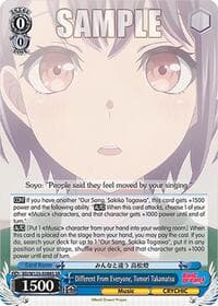 Different From Everyone, Tomori Takamatsu (SR) - MyGO!!!!! x Ave Mujica - Weiss Schwarz card