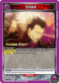 Greed (082) - UE09BT: FULLMETAL ALCHEMIST Release Event Cards - Union Arena card