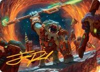 Frontline War-Rager Art Card (Gold-Stamped Signature) - Art Series: Edge of Eternities - Magic: The Gathering card