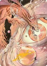 Nova Hellkite Art Card (40/54) (Gold-Stamped Signature) - Art Series: Edge of Eternities - Magic: The Gathering card