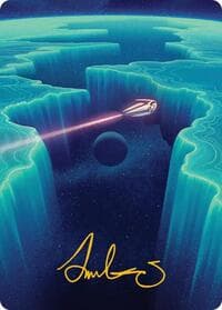Cascading Cataracts Art Card (50/54) (Gold-Stamped Signature) - Art Series: Edge of Eternities - Magic: The Gathering card