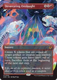 Devastating Onslaught (Borderless) - Edge of Eternities - Magic: The Gathering card