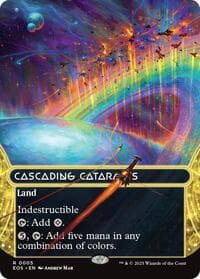 Cascading Cataracts (0005) (Borderless) - Edge of Eternities: Stellar Sights - Magic: The Gathering card