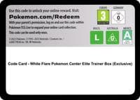 Code Card - White Flare Pokemon Center Elite Trainer Box (Exclusive) - SV: White Flare - Pokemon card