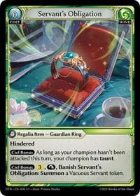 Servant's Obligation - Distorted Reflections - Grand Archive TCG card