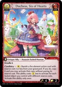 Duchess, Six of Hearts - Distorted Reflections - Grand Archive TCG card