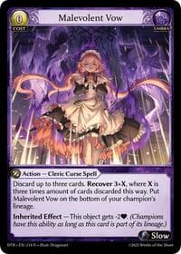 Malevolent Vow - Distorted Reflections - Grand Archive TCG card