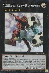 Number 67: Pair-a-Dice Smasher (Super Rare) - Justice Hunters - YuGiOh card