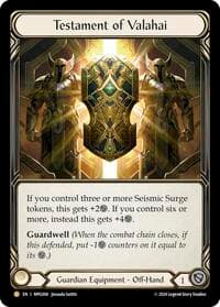Testament of Valahai - Mastery Pack Guardian - Flesh and Blood TCG card