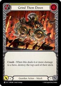 Grind Them Down (Yellow) - Mastery Pack Guardian - Flesh and Blood TCG card