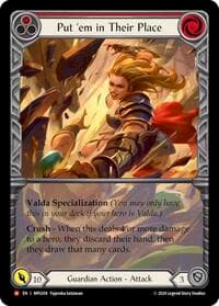 Put 'Em In Their Place (Extended Art) - Mastery Pack Guardian - Flesh and Blood TCG card