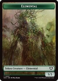 Elemental (0007) // Golem (0014) Double-Sided Token - Commander: Edge of Eternities - Magic: The Gathering card