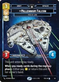 Millennium Falcon - Piece of Junk - Organized Play Promos - Star Wars: Unlimited card