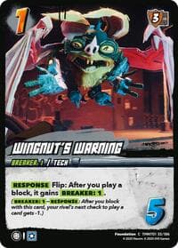 Wingnut's Warning - Teenage Mutant Ninja Turtles - UniVersus card
