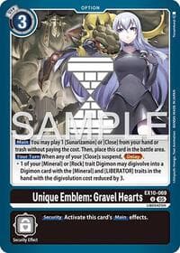 Unique Emblem: Gravel Hearts - Sinister Order - Digimon Card Game card