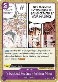 The "Extinguishes All Sound Created by Your Influence" Technique - Legacy of the Master Release Event Cards - One Piece Card Game card