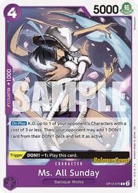 Ms. All Sunday - Legacy of the Master Release Event Cards - One Piece Card Game card