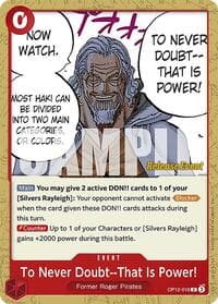 To Never Doubt--That Is Power! - Legacy of the Master Release Event Cards - One Piece Card Game card