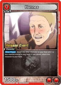 Hannes - UE10BT: Attack on Titan Release Event Cards - Union Arena card