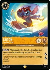 Stitch - Carefree Surfer - Fabled - Disney Lorcana card