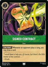 Signed Contract - Fabled - Disney Lorcana card
