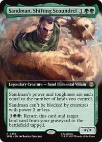 Sandman, Shifting Scoundrel (Extended Art) - Marvel's Spider-Man - Magic: The Gathering card