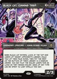 Black Cat, Cunning Thief (Borderless) - Marvel's Spider-Man - Magic: The Gathering card