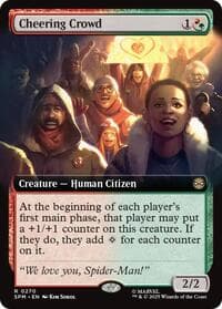 Cheering Crowd (Extended Art) - Marvel's Spider-Man - Magic: The Gathering card