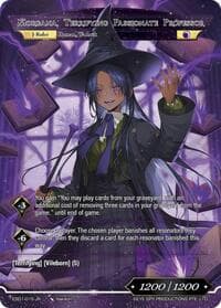 Raven's Order's Professor, Morgana // Morgana, Terrifying Passionate Professor - Evil Cluster Starter Deck 1: Valgott - Force of Will card