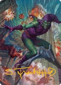 Green Goblin Art Card (26/54) (Gold-Stamped Signature) - Art Series: Marvel's Spider-Man - Magic: The Gathering card