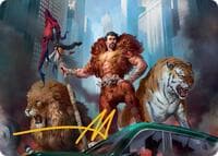 Kraven, Proud Predator Art Card (Gold-Stamped Signature) - Art Series: Marvel's Spider-Man - Magic: The Gathering card
