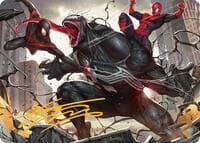 Terrific Team-Up Art Card (Gold-Stamped Signature) - Art Series: Marvel's Spider-Man - Magic: The Gathering card