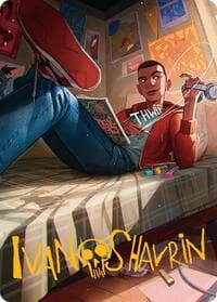 Miles Morales Art Card (Gold-Stamped Signature) - Art Series: Marvel's Spider-Man - Magic: The Gathering card