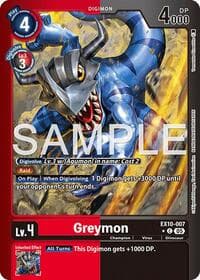 Greymon (Limited Foil) - Sinister Order - Digimon Card Game card