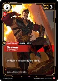 Draven, Showboat - Origins - Riftbound: League of Legends Trading Card Game card