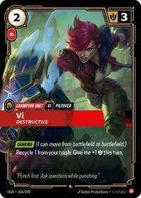 Vi, Destructive - Origins - Riftbound: League of Legends Trading Card Game card