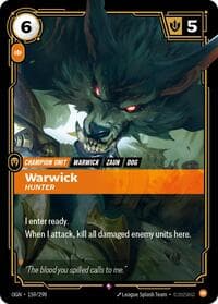 Warwick, Hunter - Origins - Riftbound: League of Legends Trading Card Game card