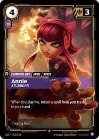Annie, Stubborn - Origins: Proving Grounds - Riftbound: League of Legends Trading Card Game card