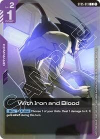With Iron and Blood (ST05 Release Event) - Gundam Promotional Cards - Gundam Card Game card