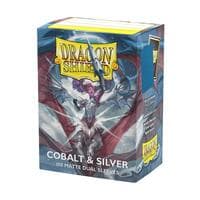 Dragon Shield Dual Matte Standard Sleeves - Cobalt & Silver (100-Pack) - Dragon Shield Card Sleeves - Card Sleeves card