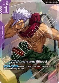 With Iron and Blood (C+) - Starter Deck 05: Iron Bloom - Gundam Card Game card