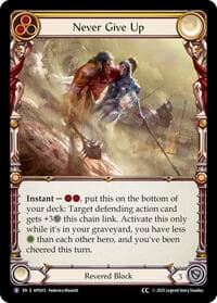 Never Give Up - Armory Deck: Pleiades - Flesh and Blood TCG card