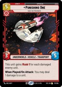 Punishing One - Takes No Prisoners - Secrets of Power - Star Wars: Unlimited card