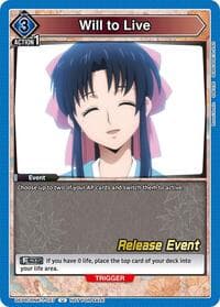 Will to Live - UE11BT: Rurouni Kenshin Release Event Cards - Union Arena card