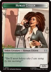 Human Citizen // Treasure Double-Sided Token - Marvel's Spider-Man - Magic: The Gathering card